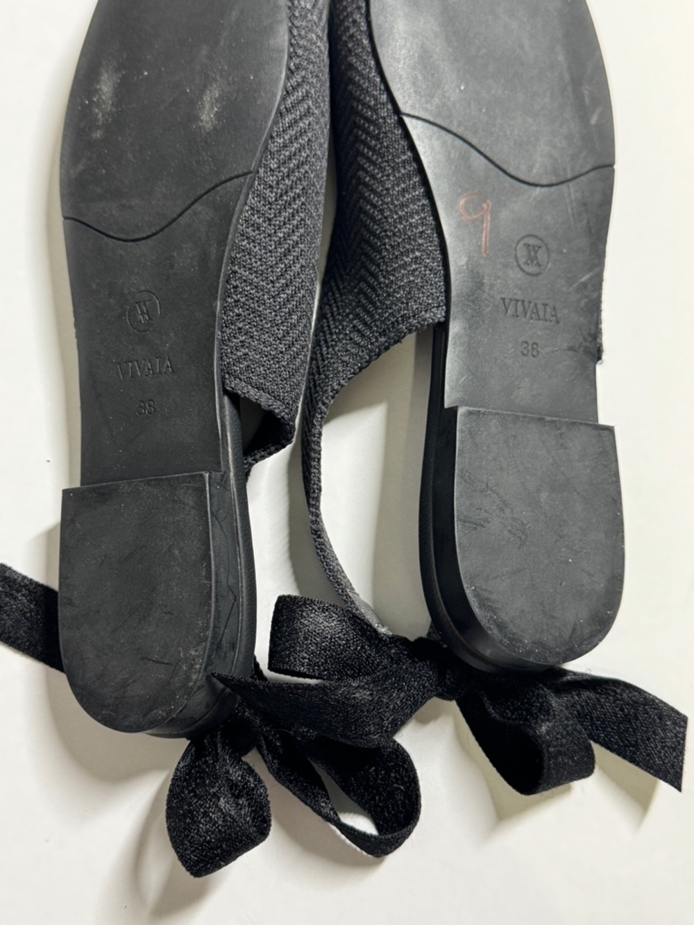 Vivaia Charcoal Gray Women's Pointed Toe Slingback Flats with Bows EU38/US 7.5,8 - Picture 8 of 9